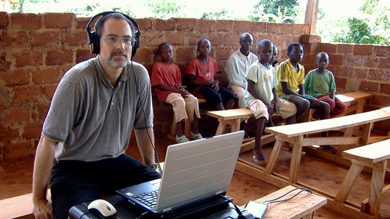 Duane Troyer recording for an audio Scripture project